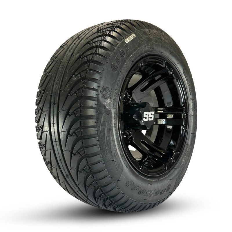 10″ Bulldog Gloss Black Wheels and 205/50-10 Tires | Set of 4